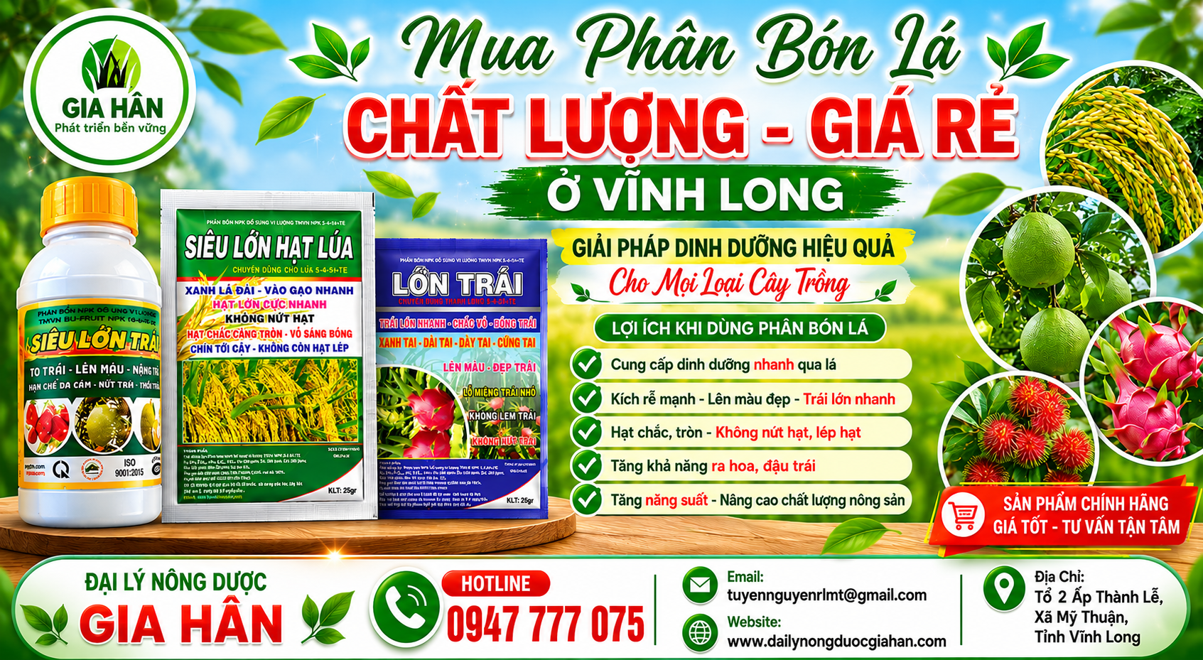 mua phân bón lá chất lượng giá rẻ ở Vĩnh Long