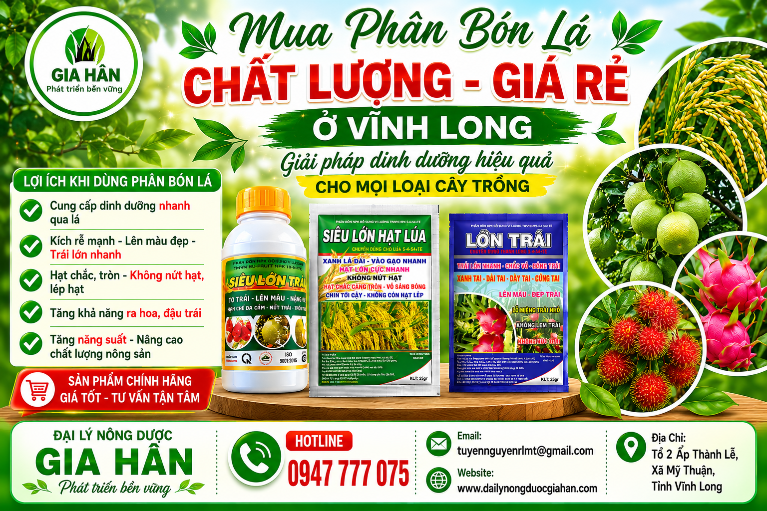 phân bón lá Vĩnh Long, đại lý phân bón lá Vĩnh Long